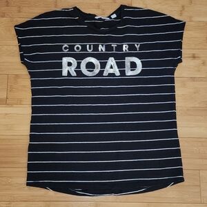 Country Road Black and White Striped Top